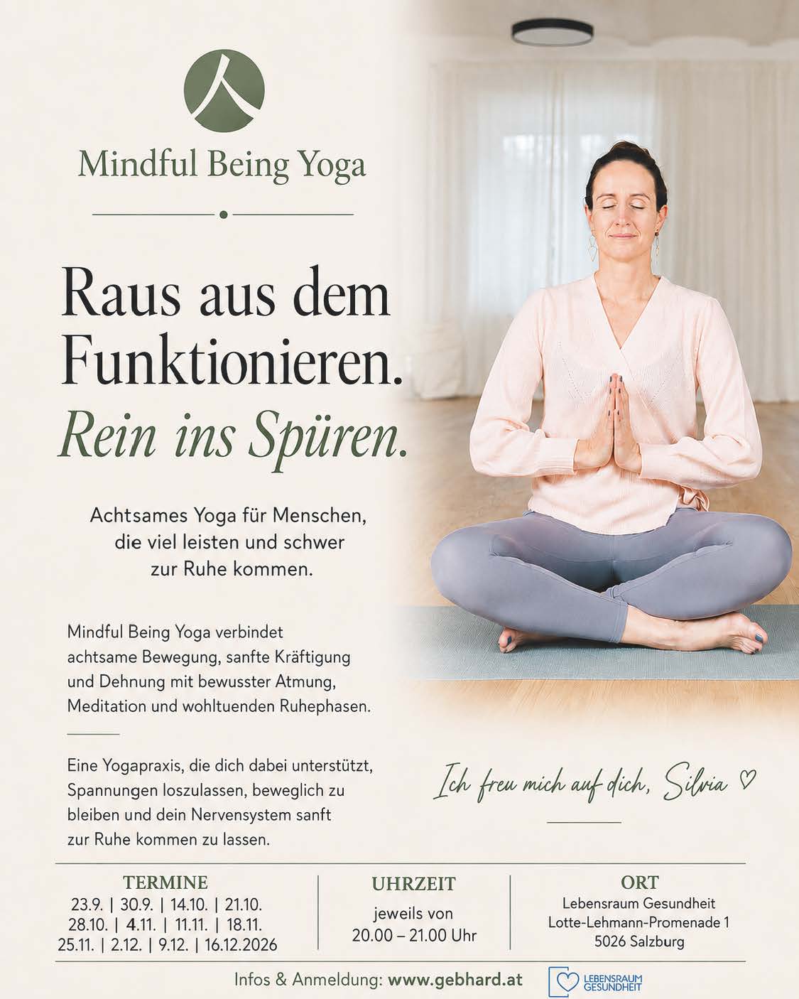 Mindful Being Yoga - Silvia Gebhard Salzburg Yoga Abendkurs